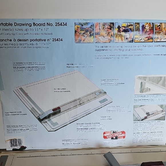 KOH-I_NOOR Portable Versatile Drawing Board carry case Protractor Drafting Head - Picture 7 of 14
